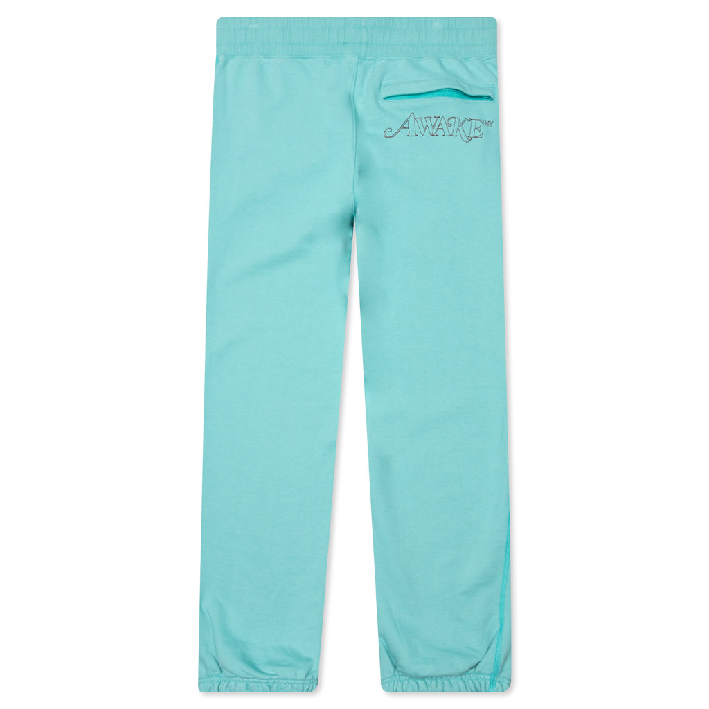 Awake Classic Outline Logo Paneled Embroidered Sweatpants - Teal, , large image number null