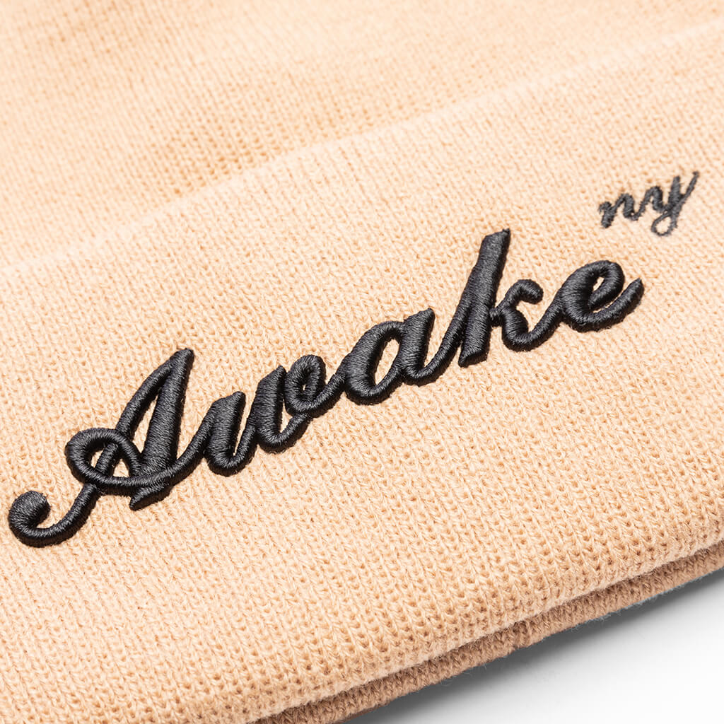 Awake Script Logo Beanie - Latte, , large image number null