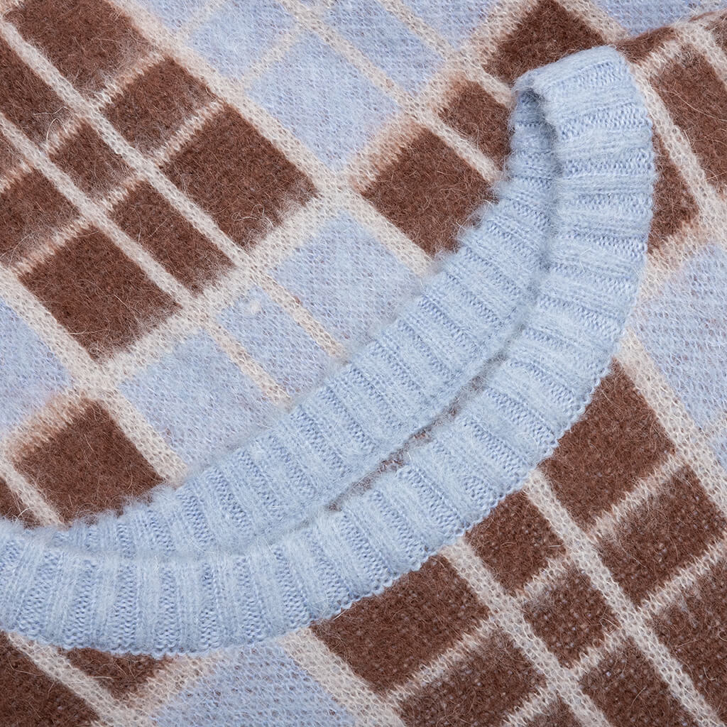 Checked Mohair Sweater - Blue, , large image number null