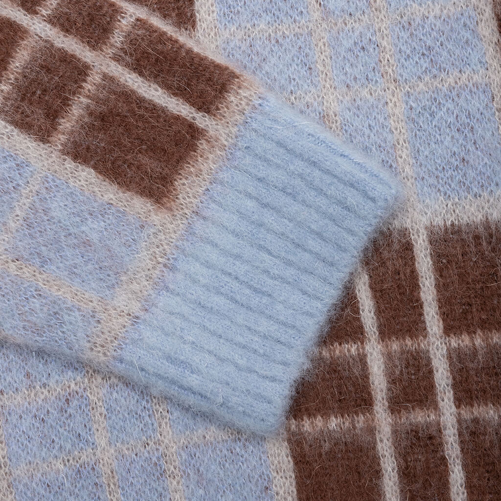 Checked Mohair Sweater - Blue, , large image number null