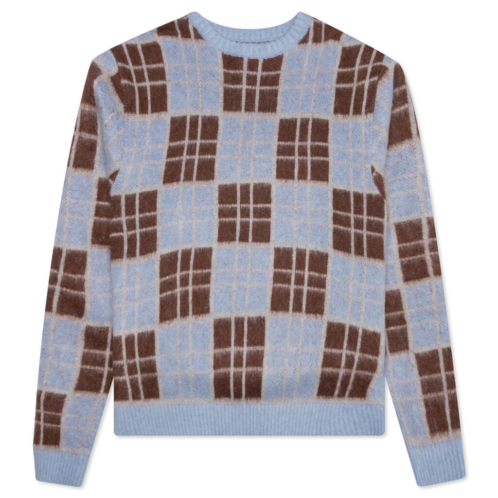 Checked Mohair Sweater - Blue
