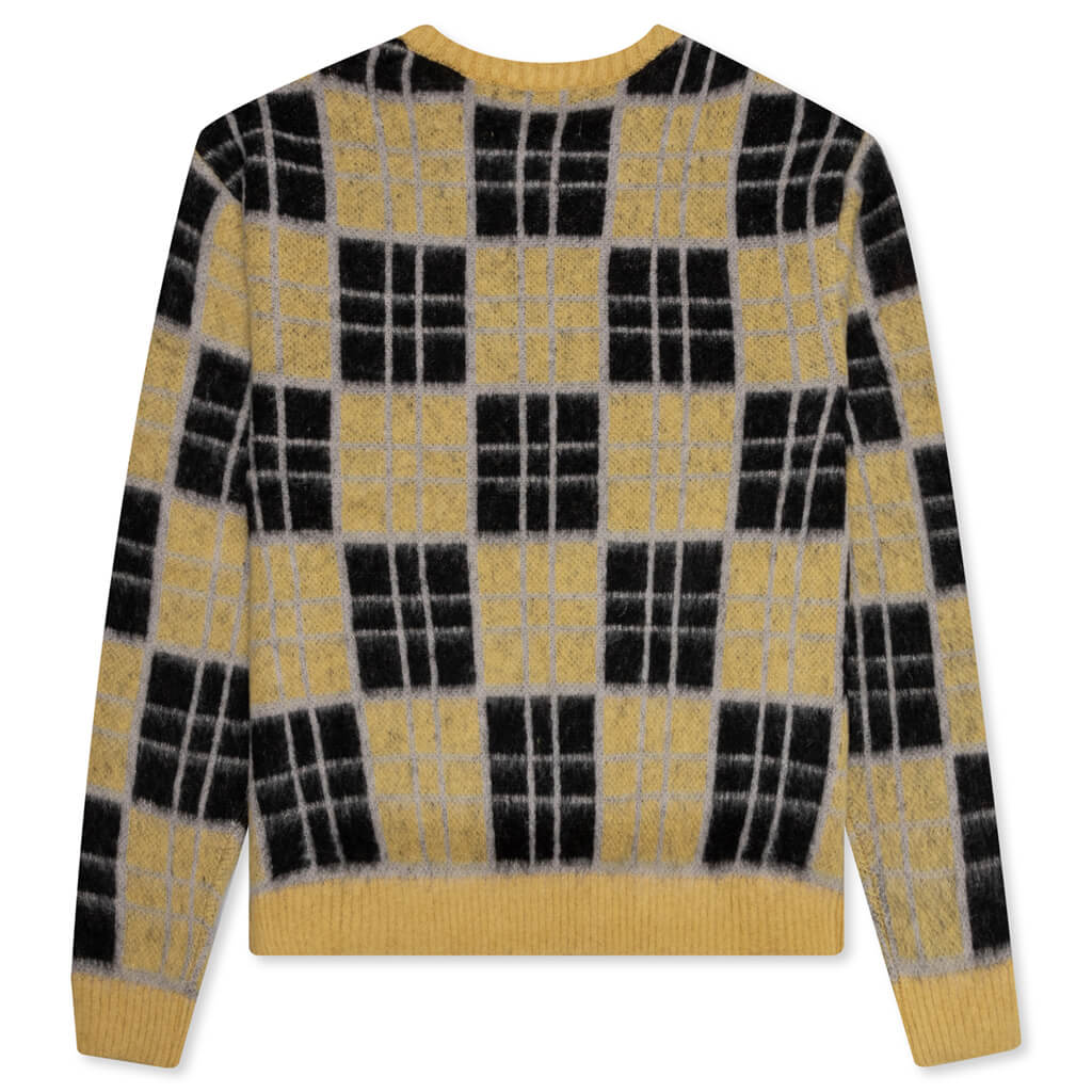 Checked Mohair Sweater - Yellow