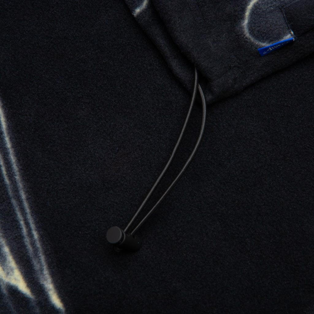 Dice Print Fleece Quarter Zip Pullover - Black/Cream, , large image number null