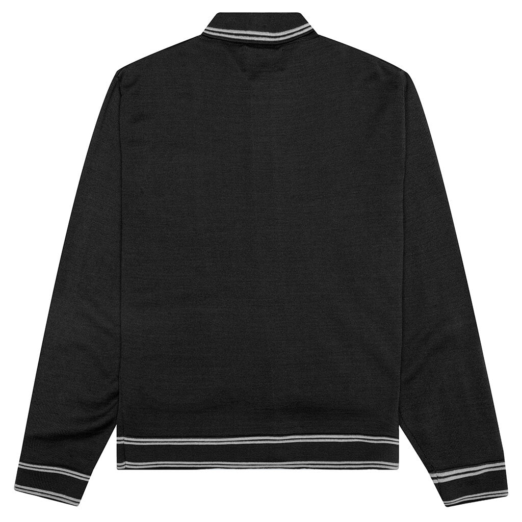 Fine Gauge Knit Cardigan - Black