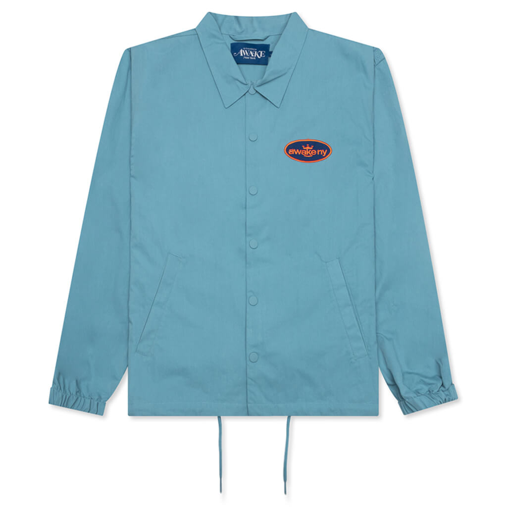 King Logo Twill Coaches Jacket - Slate Blue