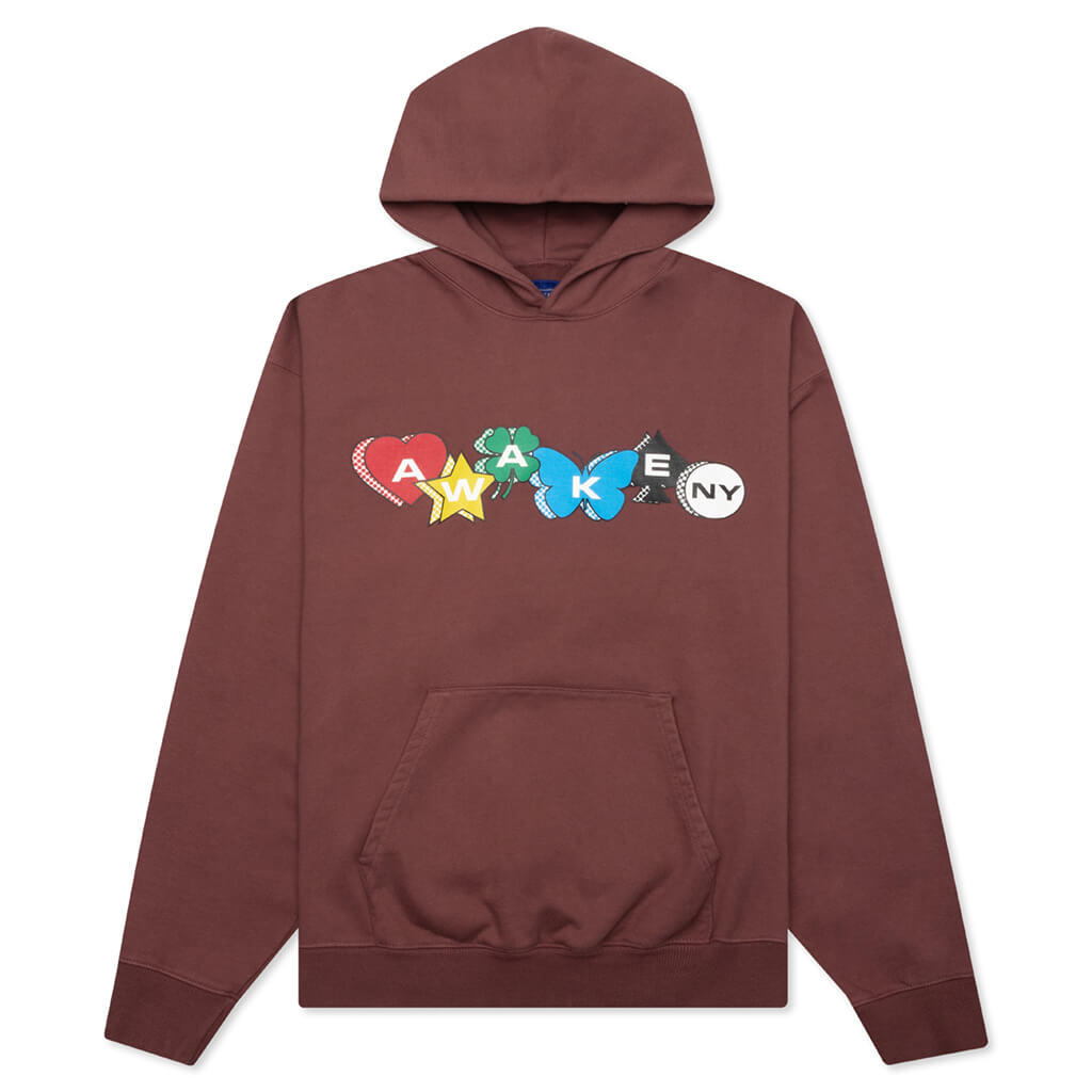 Printed Charm Logo Hoodie - Dark Mauve