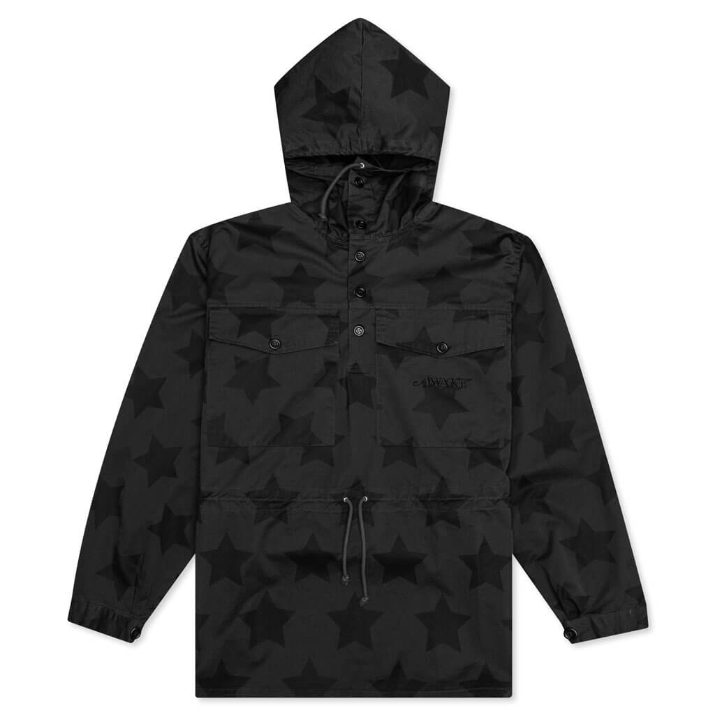 Awake Star Printed Anorak - Charcoal/Black