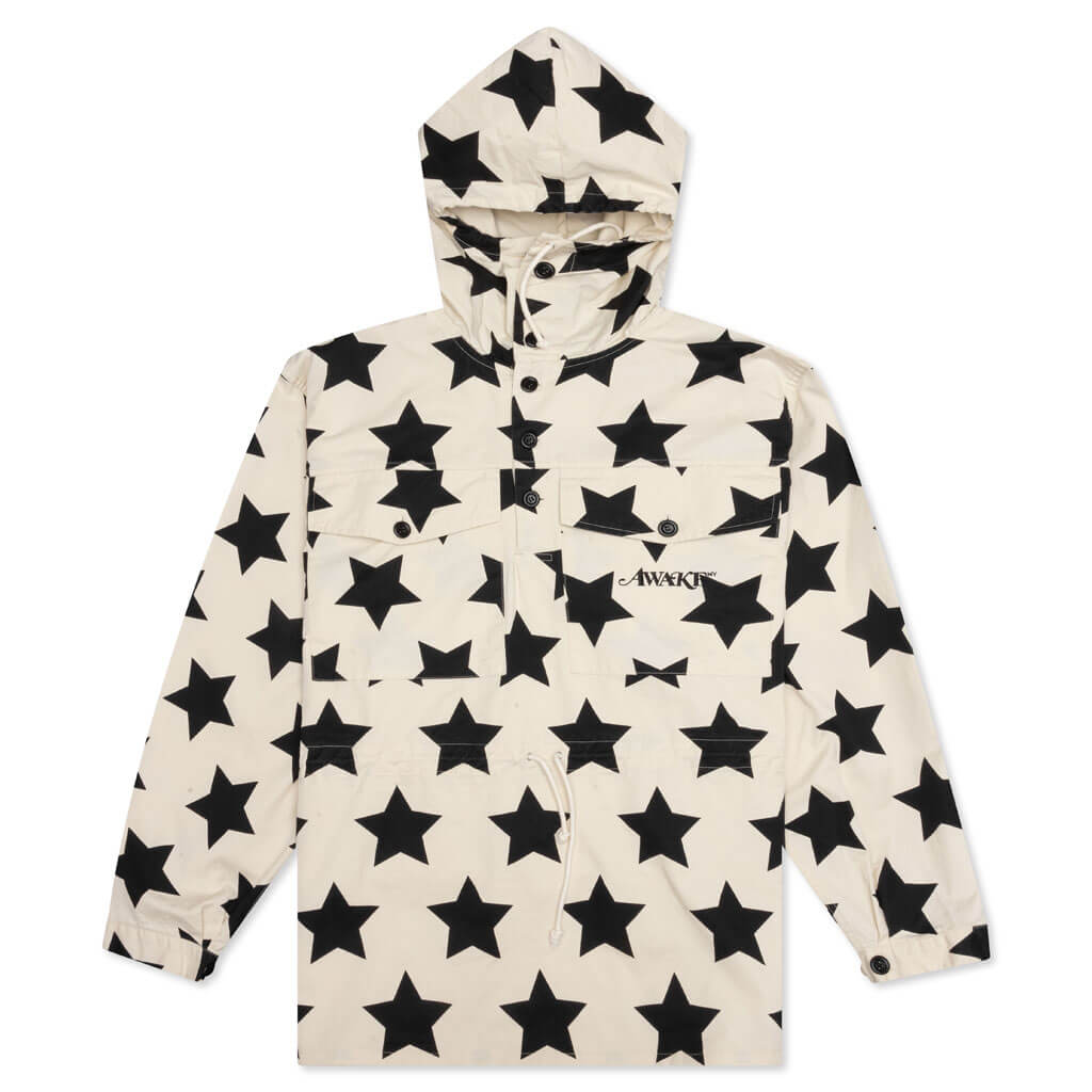 Awake Star Printed Anorak - Ivory/Black