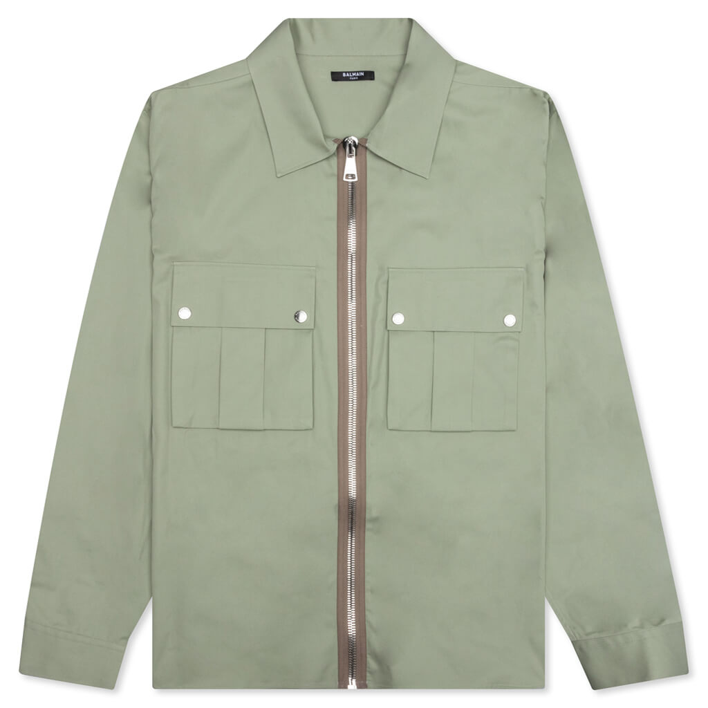 Desert Zipped Cotton Shirt - Khaki