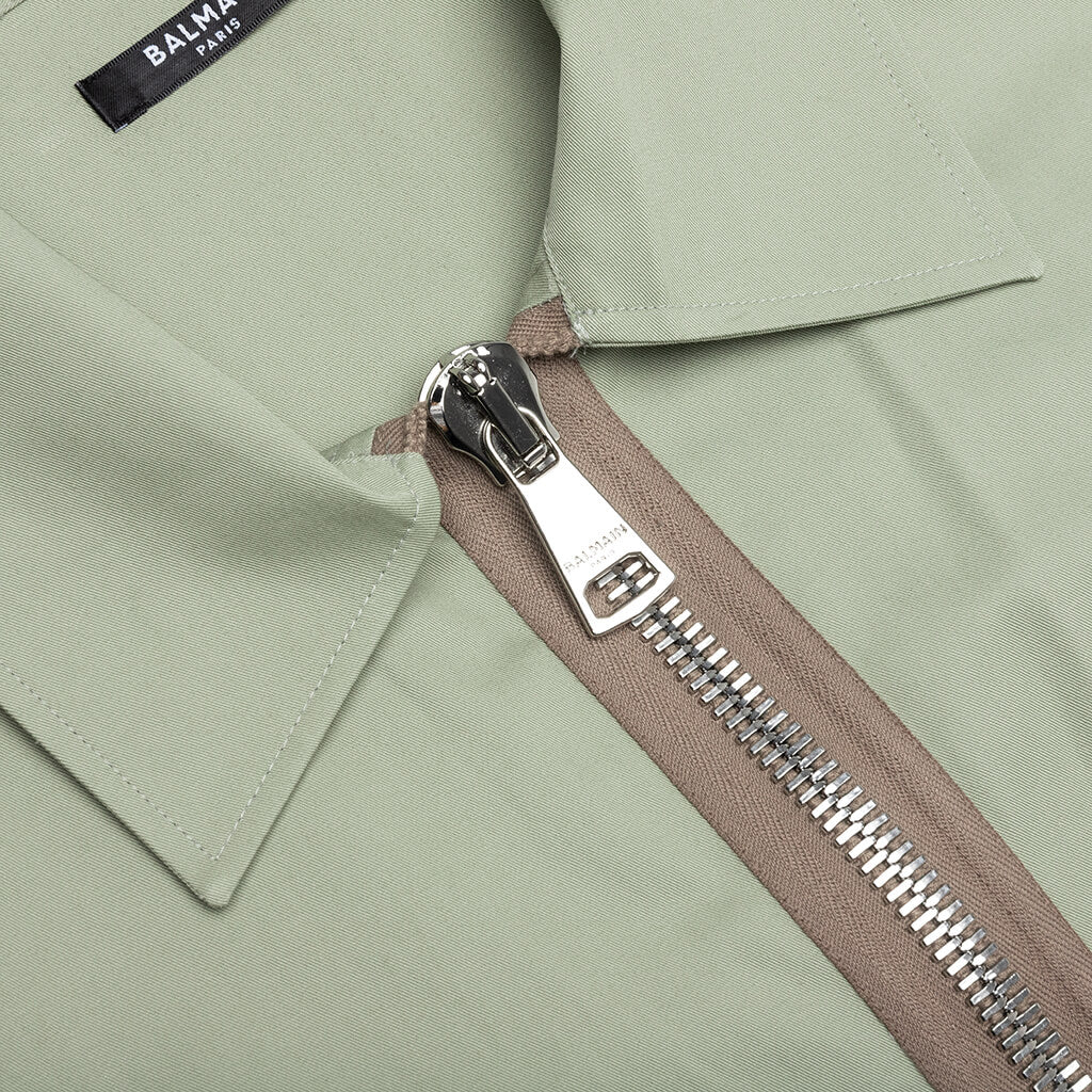 Desert Zipped Cotton Shirt - Khaki, , large image number null