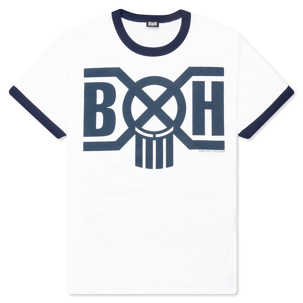 Logo Trim Tee - White/Navy