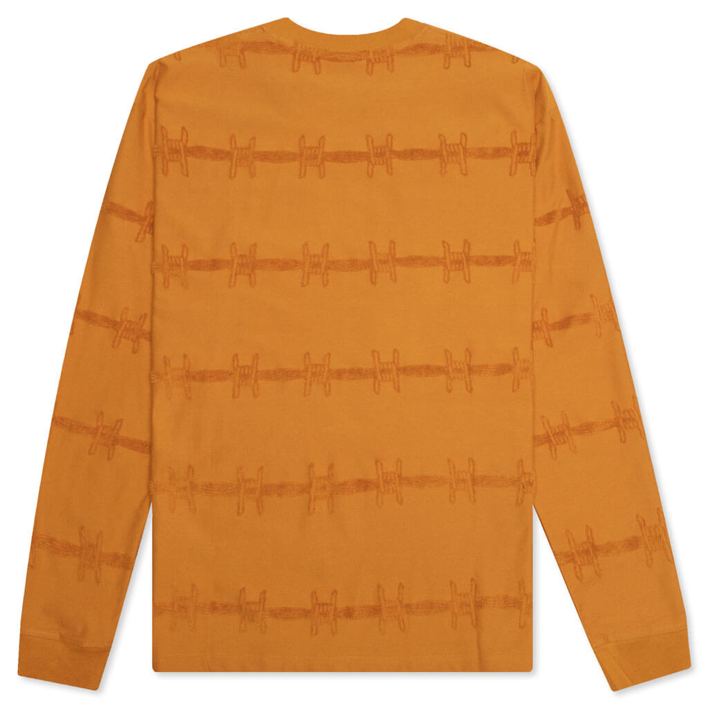 Barbed Wire Burnout L/S Tee - Orange