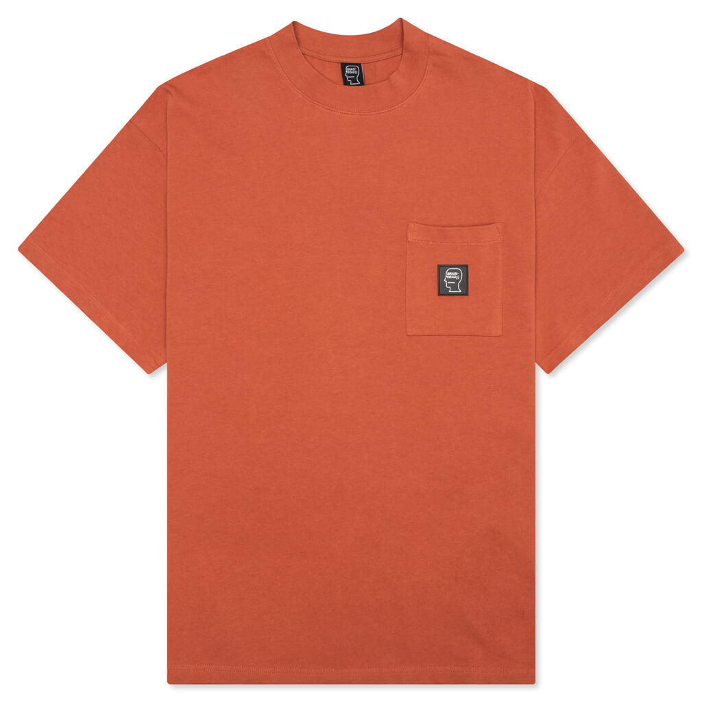 Heavyweight Jersey Mockneck Pocket Shirt - Orange