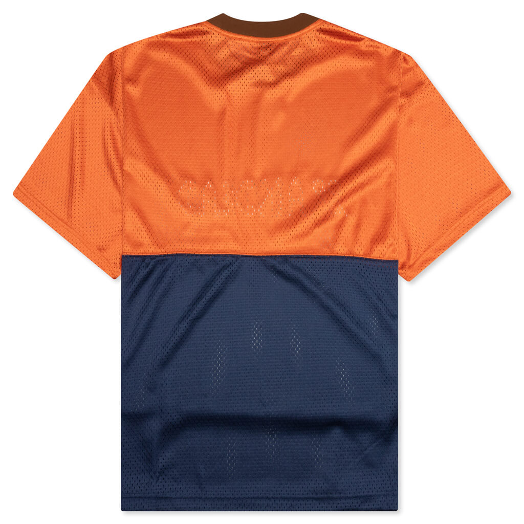 Maze Football Mesh Shirt - Orange/Navy