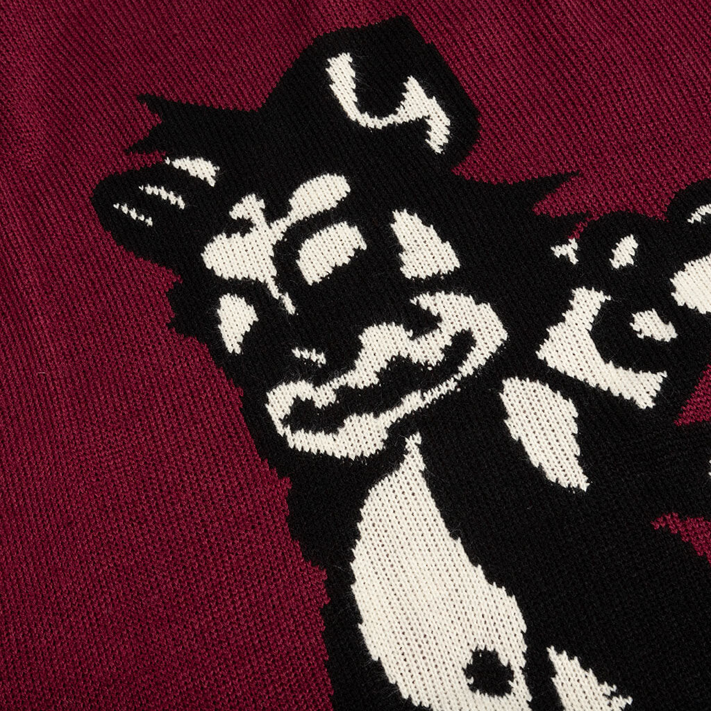 Meow Knit Sweater - Raspberry, , large image number null