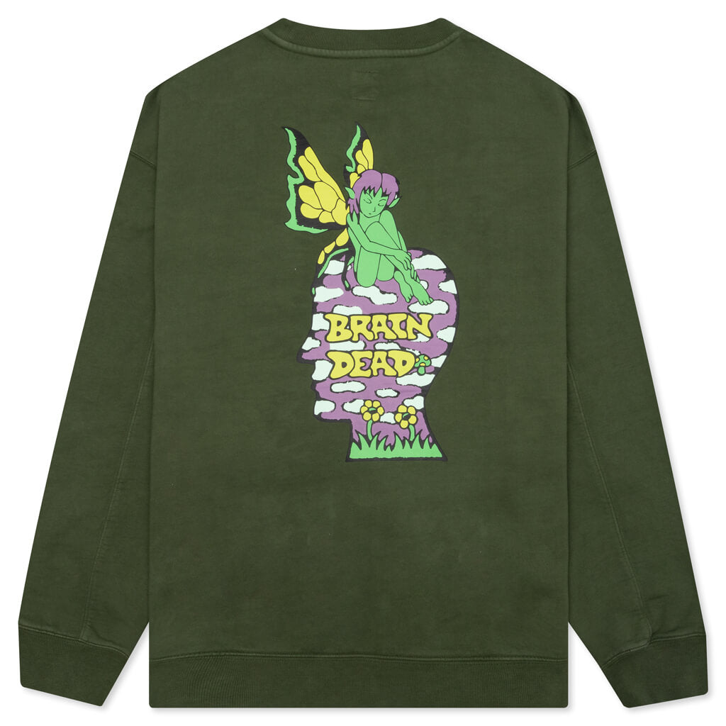 Mushroom House Crewneck - Olive