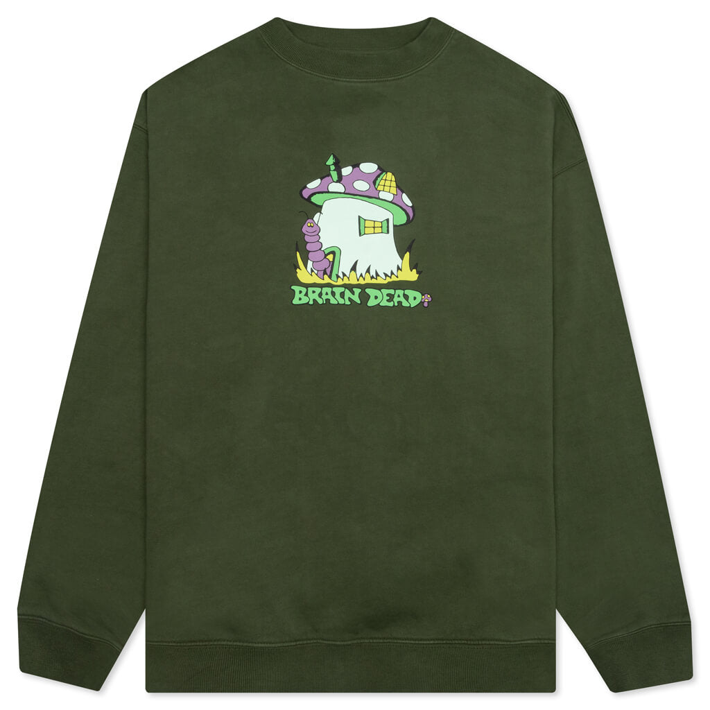 Mushroom House Crewneck - Olive