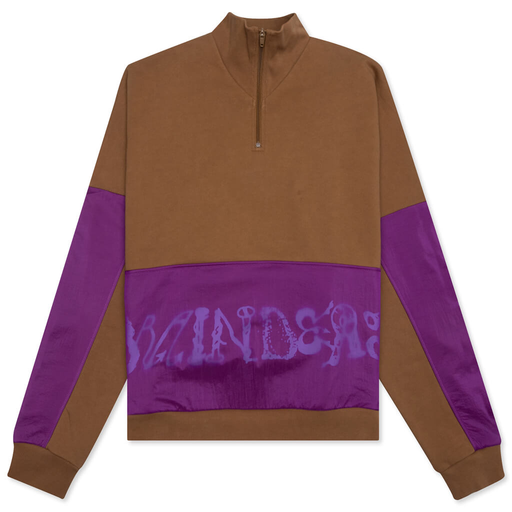 Sinister Screw Overlay Half Zip Fleece - Brown