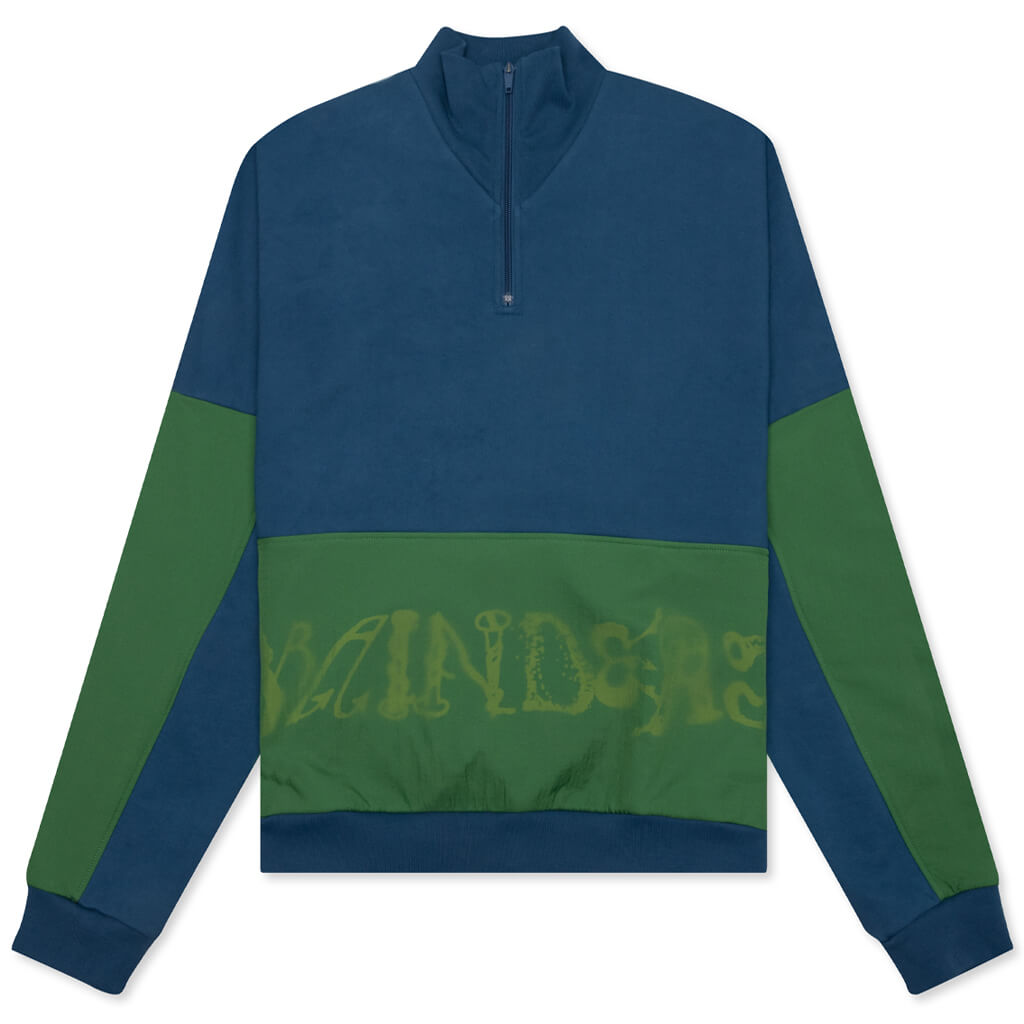 Sinister Screw Overlay Half Zip Fleece - Mallard Green, , large image number null