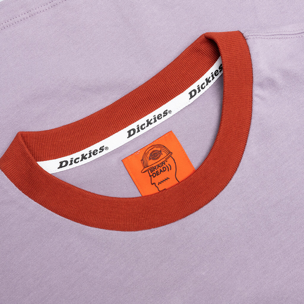 Brain Dead x Dickies Hard Hat Embroidered Ringer T-Shirt - Purple Ash, , large image number null