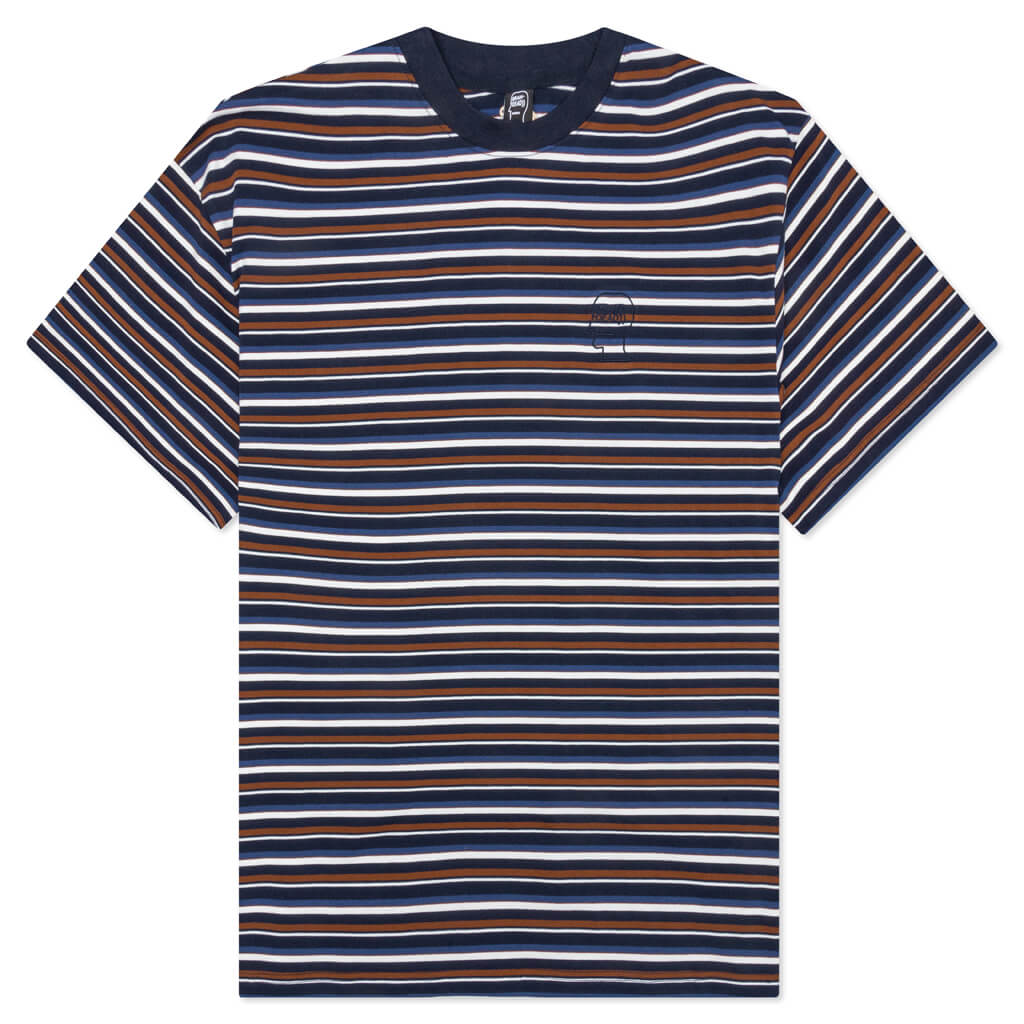 Nineties Blocked Striped T-Shirt - Navy