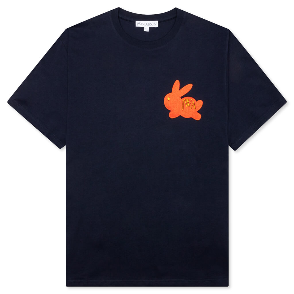 Bunny Embroidery Logo T-Shirt - Navy
