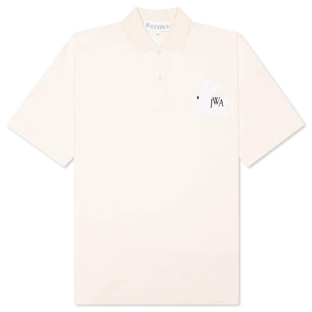 Bunny Embroidery Polo Shirt - Beige, , large image number null