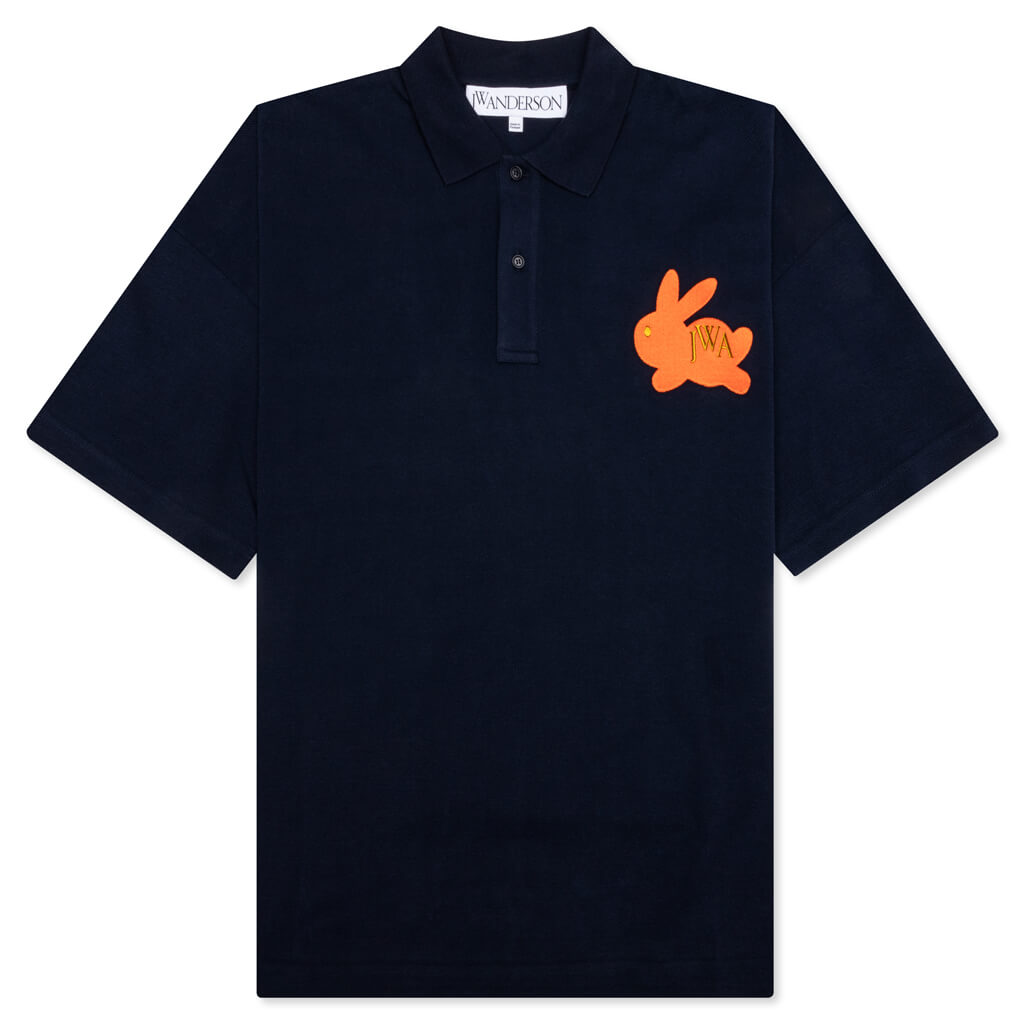 Bunny Embroidery Polo Shirt - Navy, , large image number null