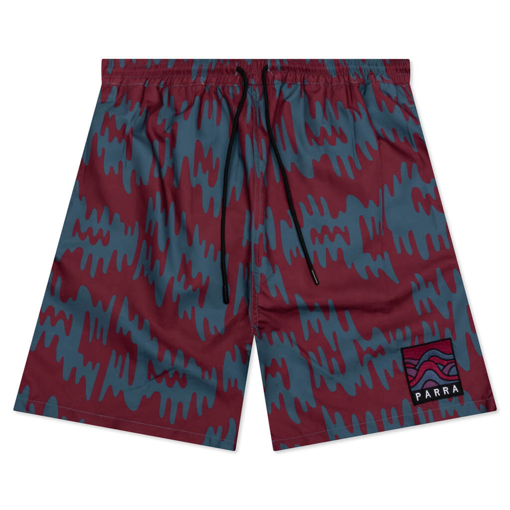 Tremor Pattern Swim Shorts - Deep Red