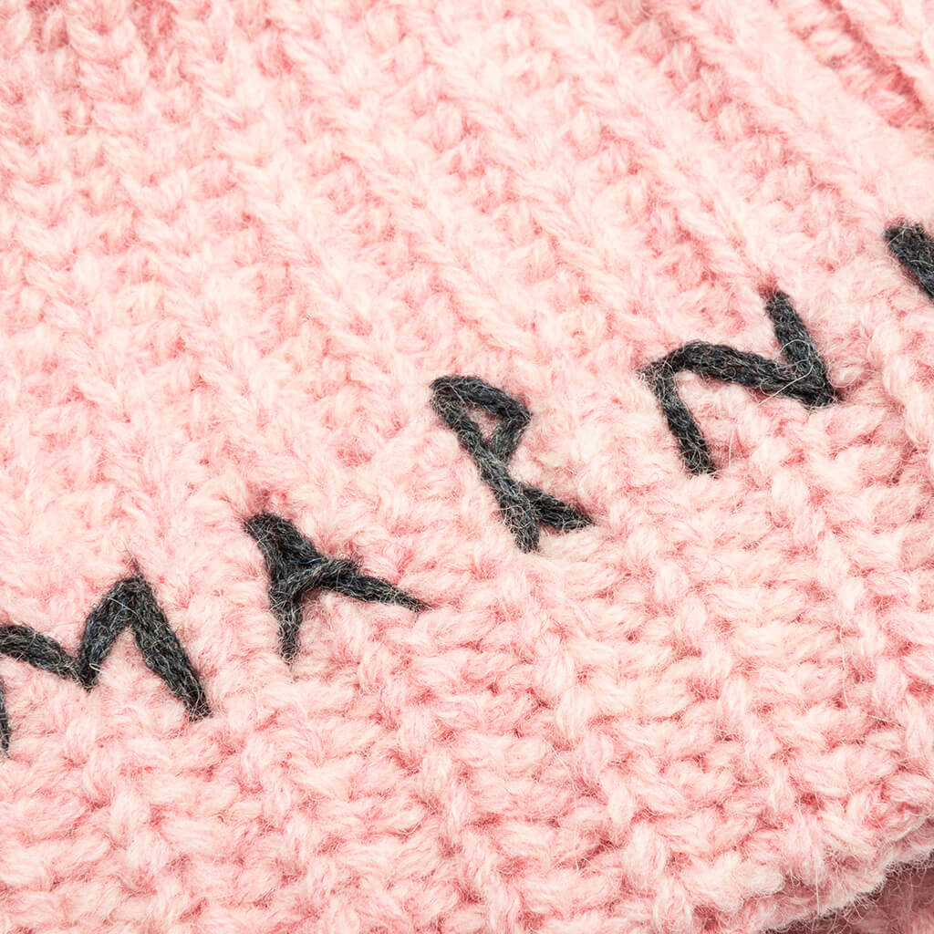 Hand Stitched Logo Ribbed Beanie - Quartz