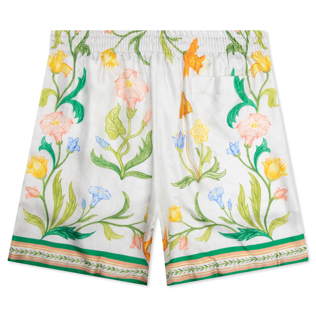L'Arche Fleurie Silk Twill Shorts - Multi