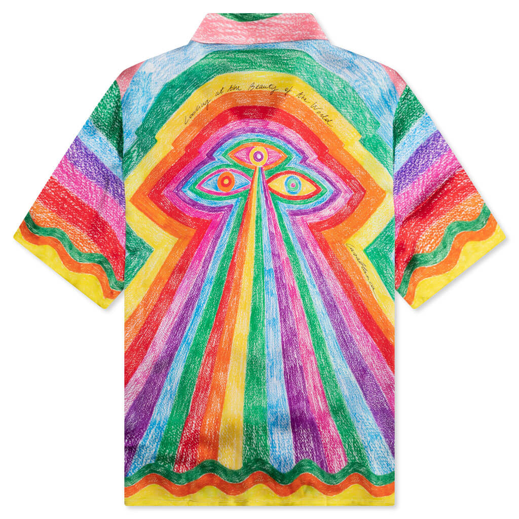 Mind Vibrations Silk Satin Shirt - Multi