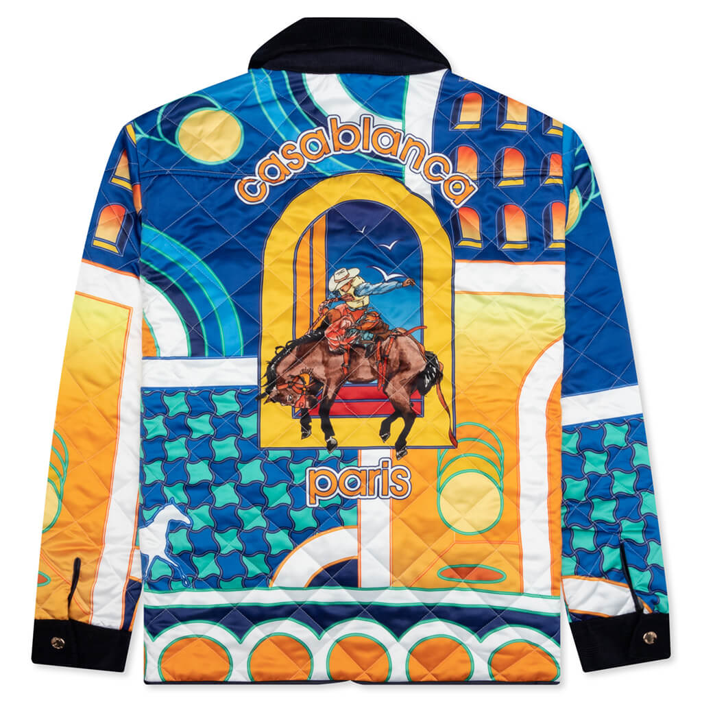 Paysage Quilted Poly Satin Shirt - Multi