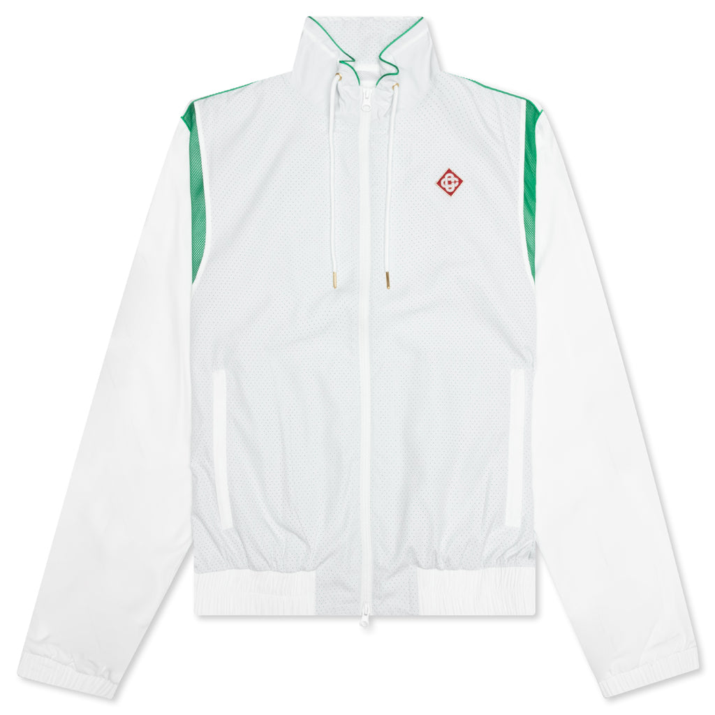 Perforated Layered Track Jacket - White/Green