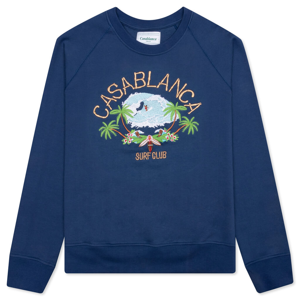 Surf Club Embroidered Sweatshirt - Navy