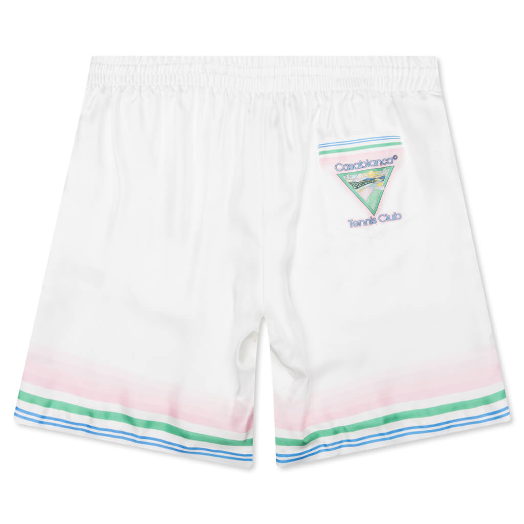Tennis Club Icon Silk Shorts w/ Drawstrings - Multi
