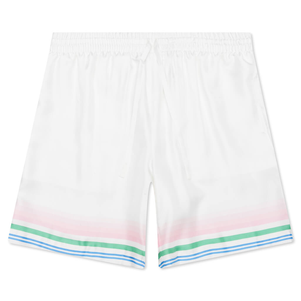Tennis Club Icon Silk Shorts w/ Drawstrings - Multi