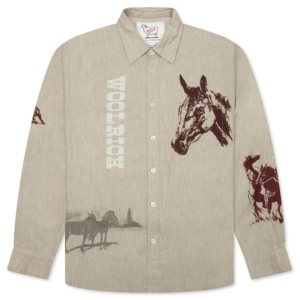 One Of These Days x Woolrich Chamois Printed Shirt - Canvas