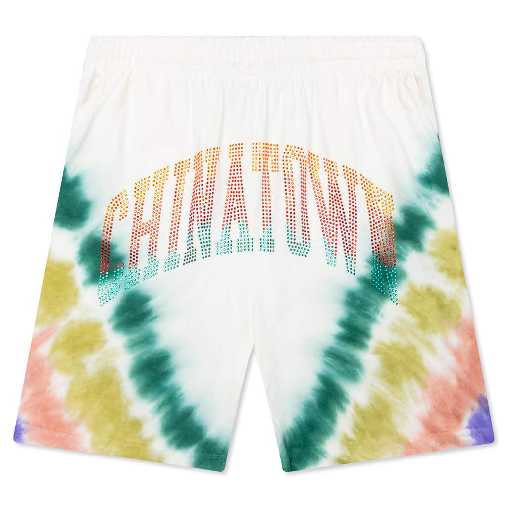 Chinatown Rhinestone Arc WGP Tie Dye Shorts - Tie Dye