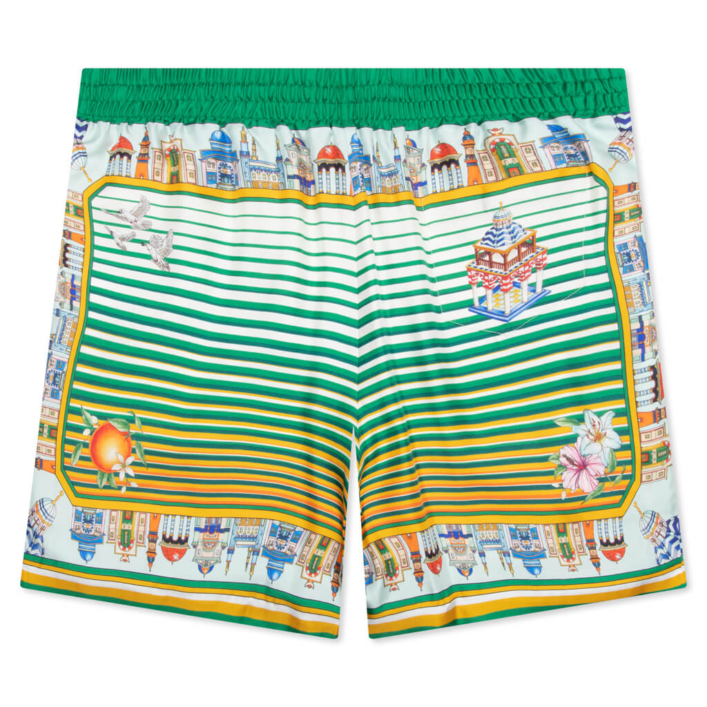 Cityscape Silk Twill Shorts - Multi