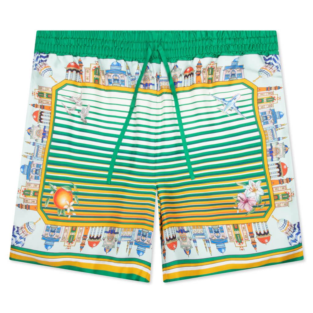 Cityscape Silk Twill Shorts - Multi