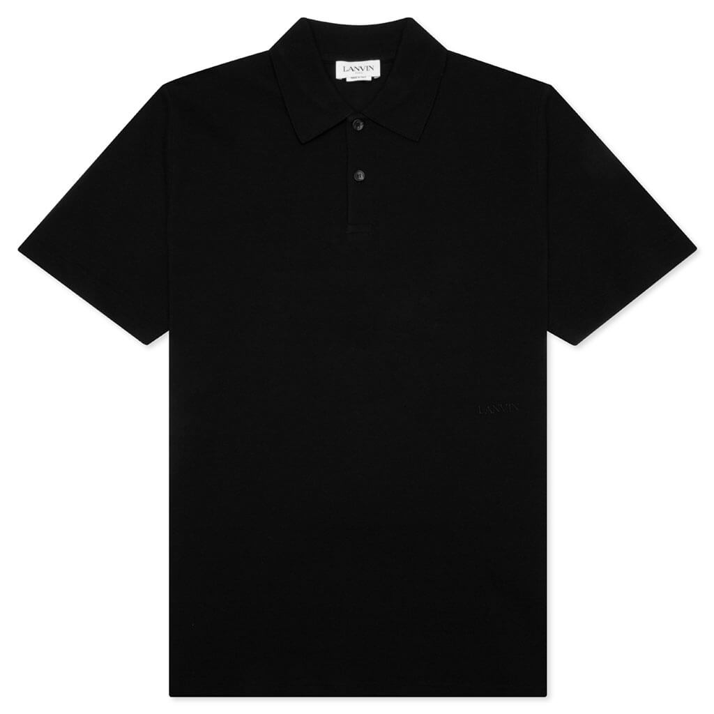 Classic Fit Polo With Logo Emblem Detail - Black