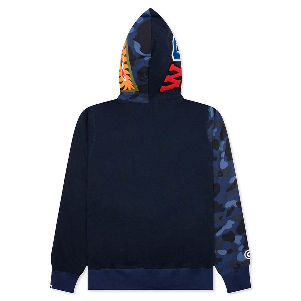 Color Camo Shark Full Zip Hoodie - Navy, , large image number null