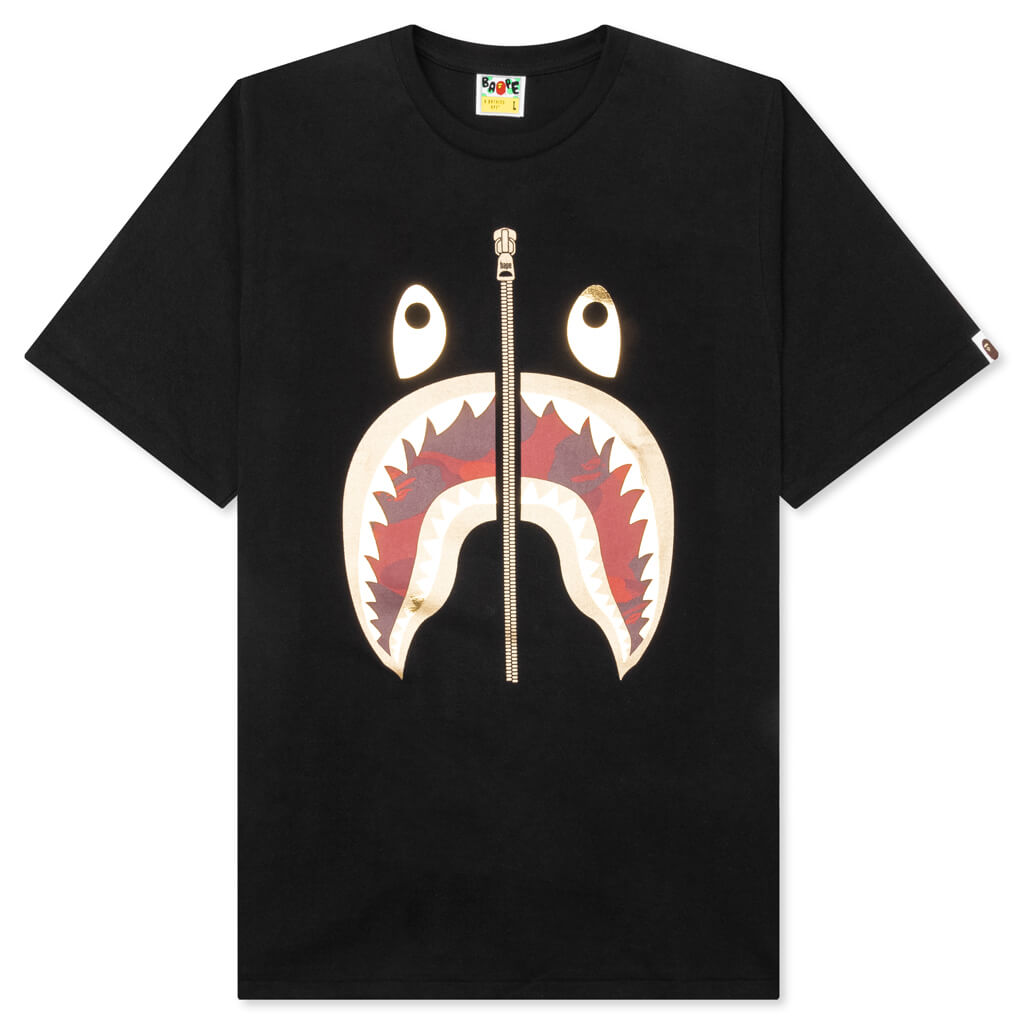 Color Camo Shark Tee - Black/Red, , large image number null