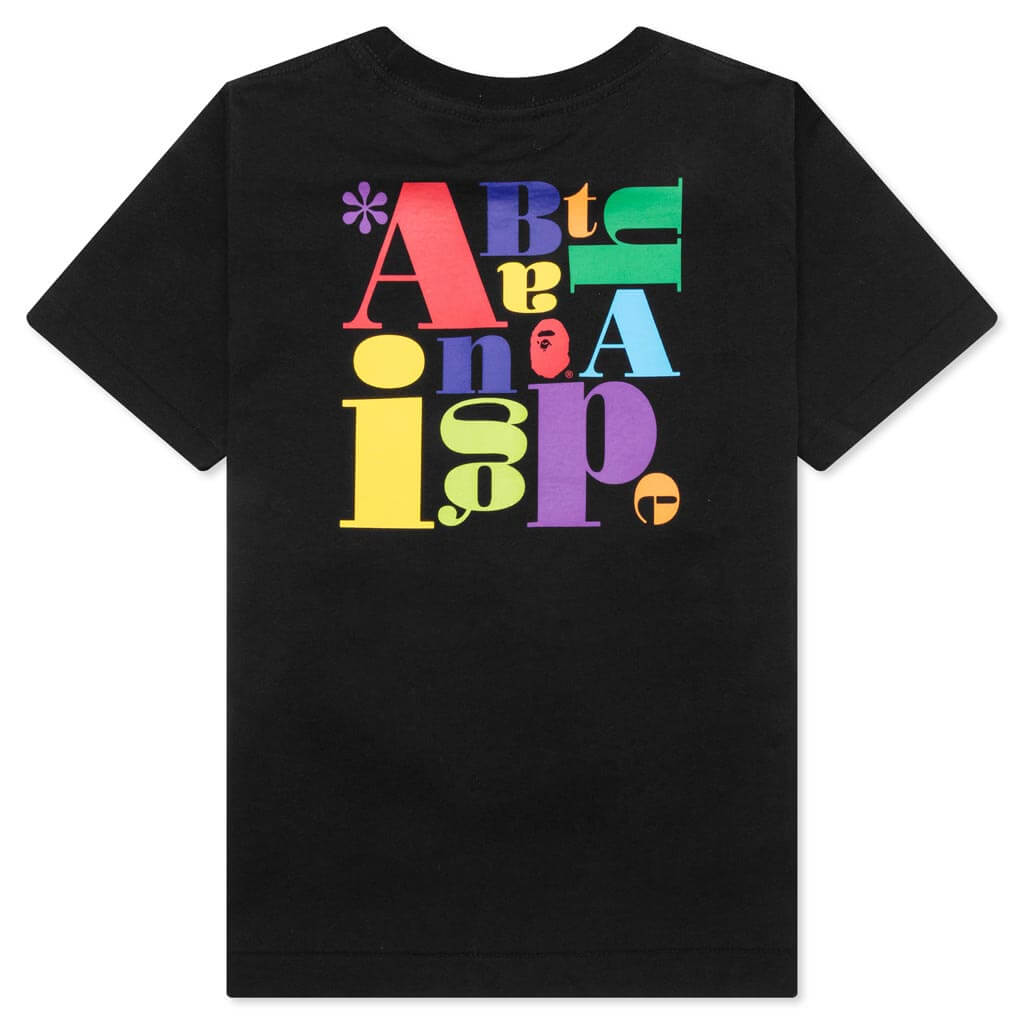 Kid's Colorful A Bathing Ape Logo Tee - Black, , large image number null
