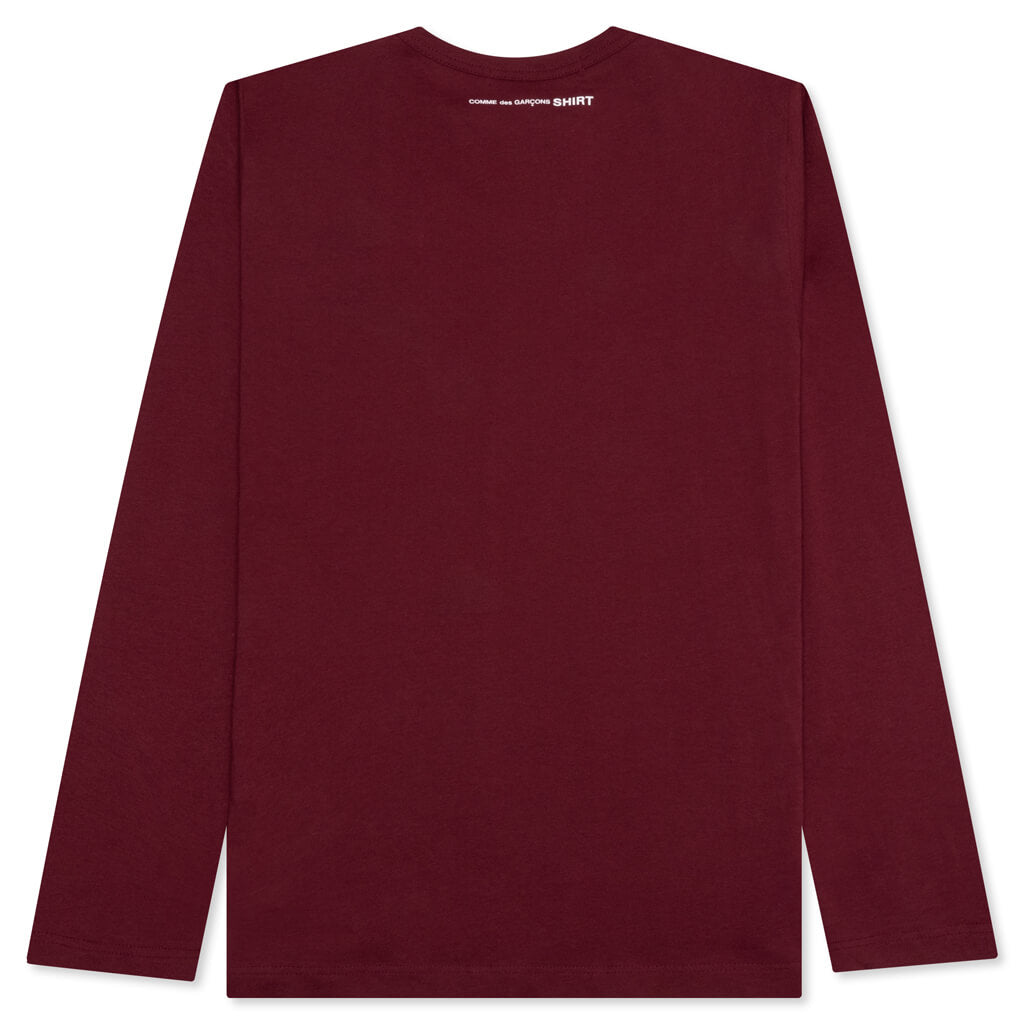 Back Logo L/S Tee - Burgundy, , large image number null