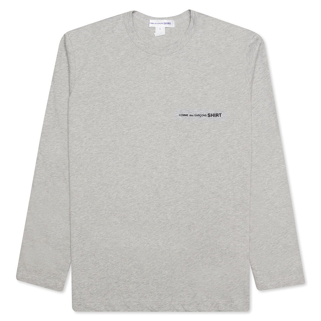 Comme Des Garcons SHIRT L/S Chest Logo Tee - Grey, , large image number null