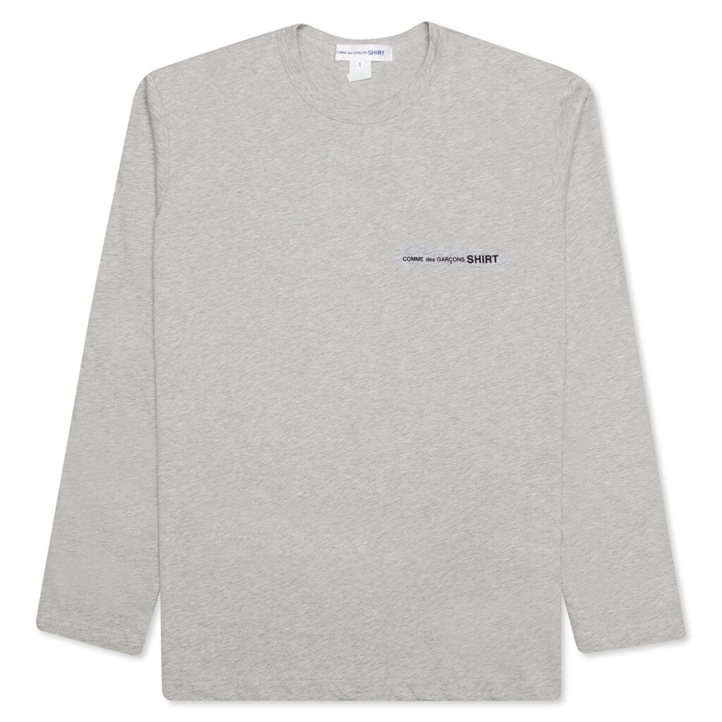 Comme Des Garcons SHIRT L/S Chest Logo Tee - Grey