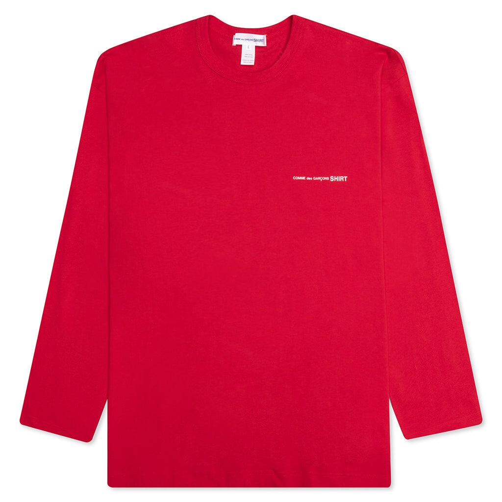 Comme Des Garcons SHIRT L/S Chest Logo Tee - Red