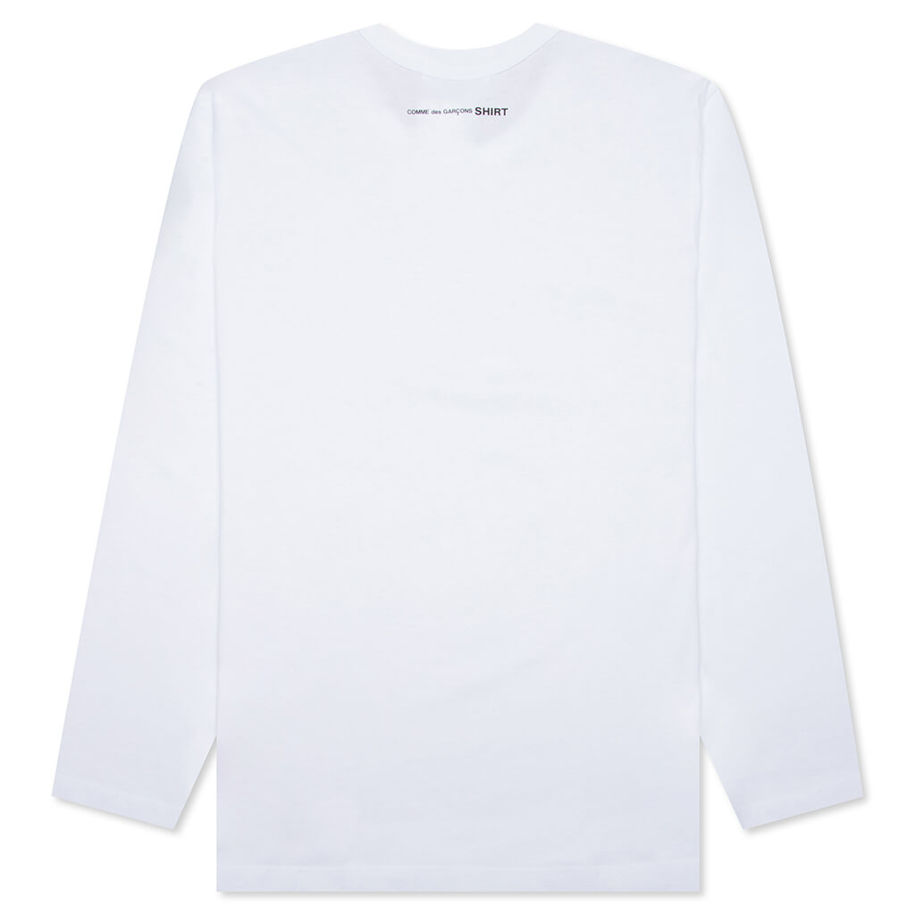 Comme Des Garcons SHIRT Small Back Logo L/S Tee - White